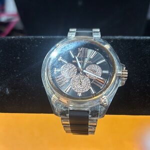 Michael Kors Black and Silver Chronograph Watch